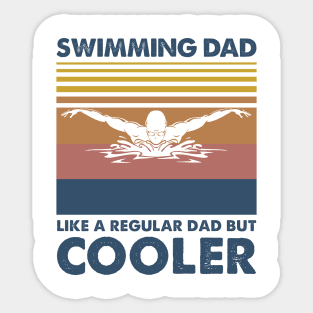 Swimming Dad Vintage Gift Father's Day Sticker